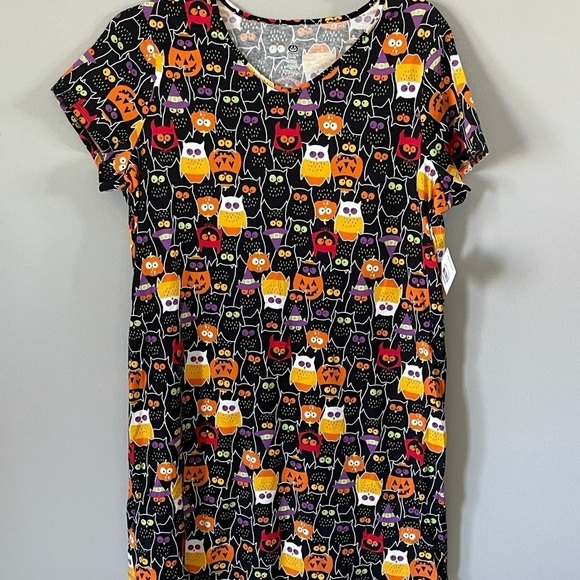 Halloween owl sleepwear night gown dress tunic new with tags XL 14-18 mumu - Picture 7 of 12